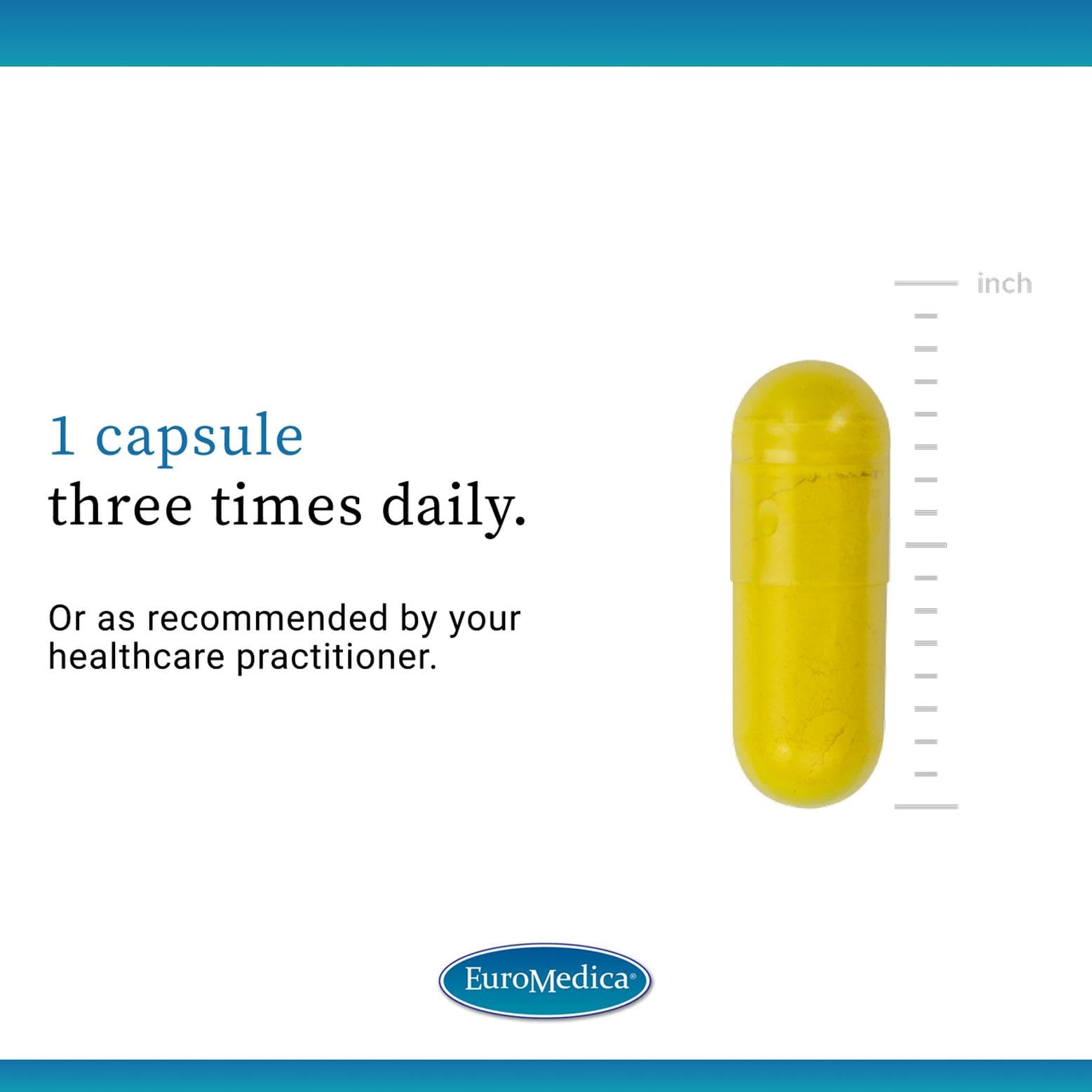 EuroMedica Berberine Capsules on a wooden table