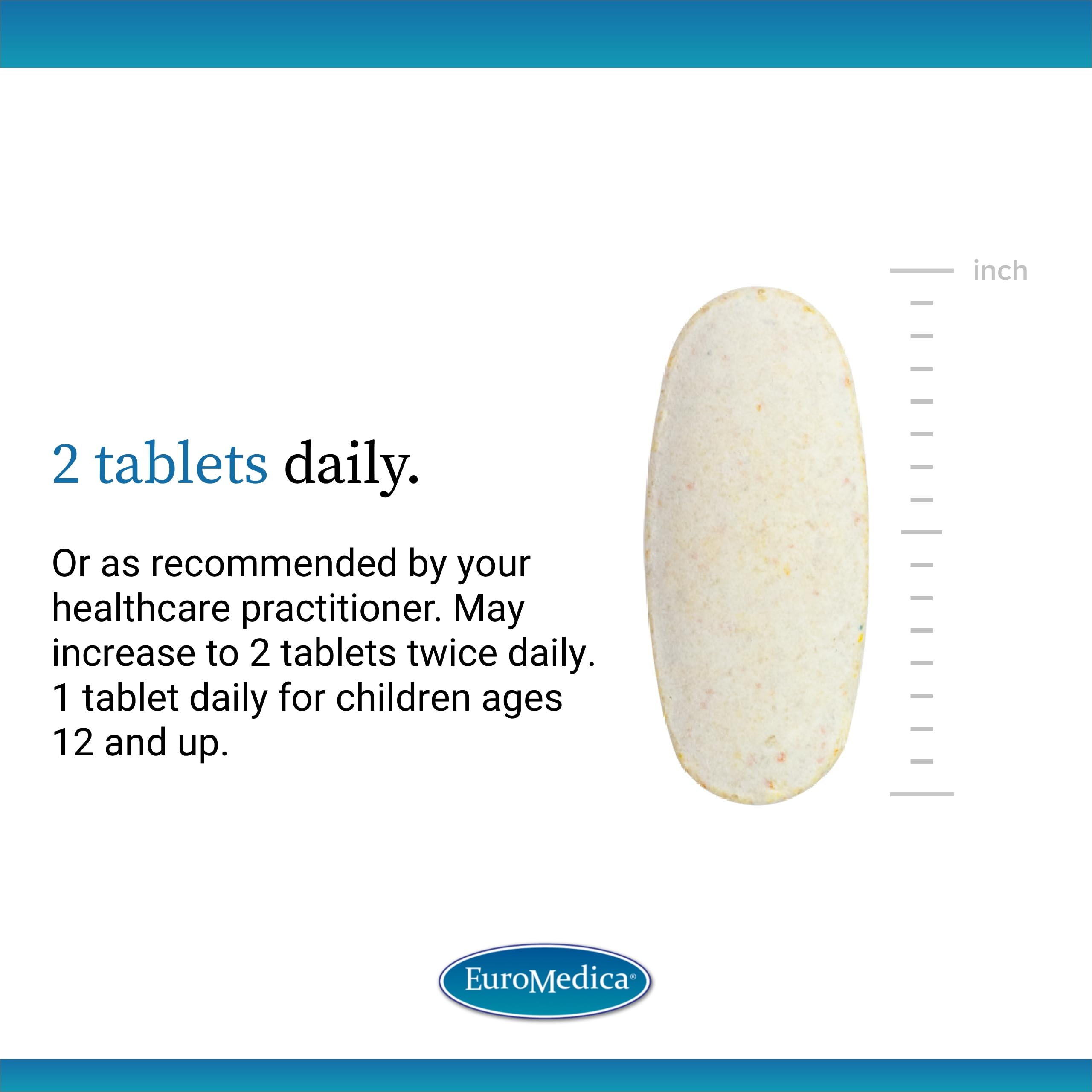 EuroMedica Daily Multivitamin Supplement opened bottle with tablets visible