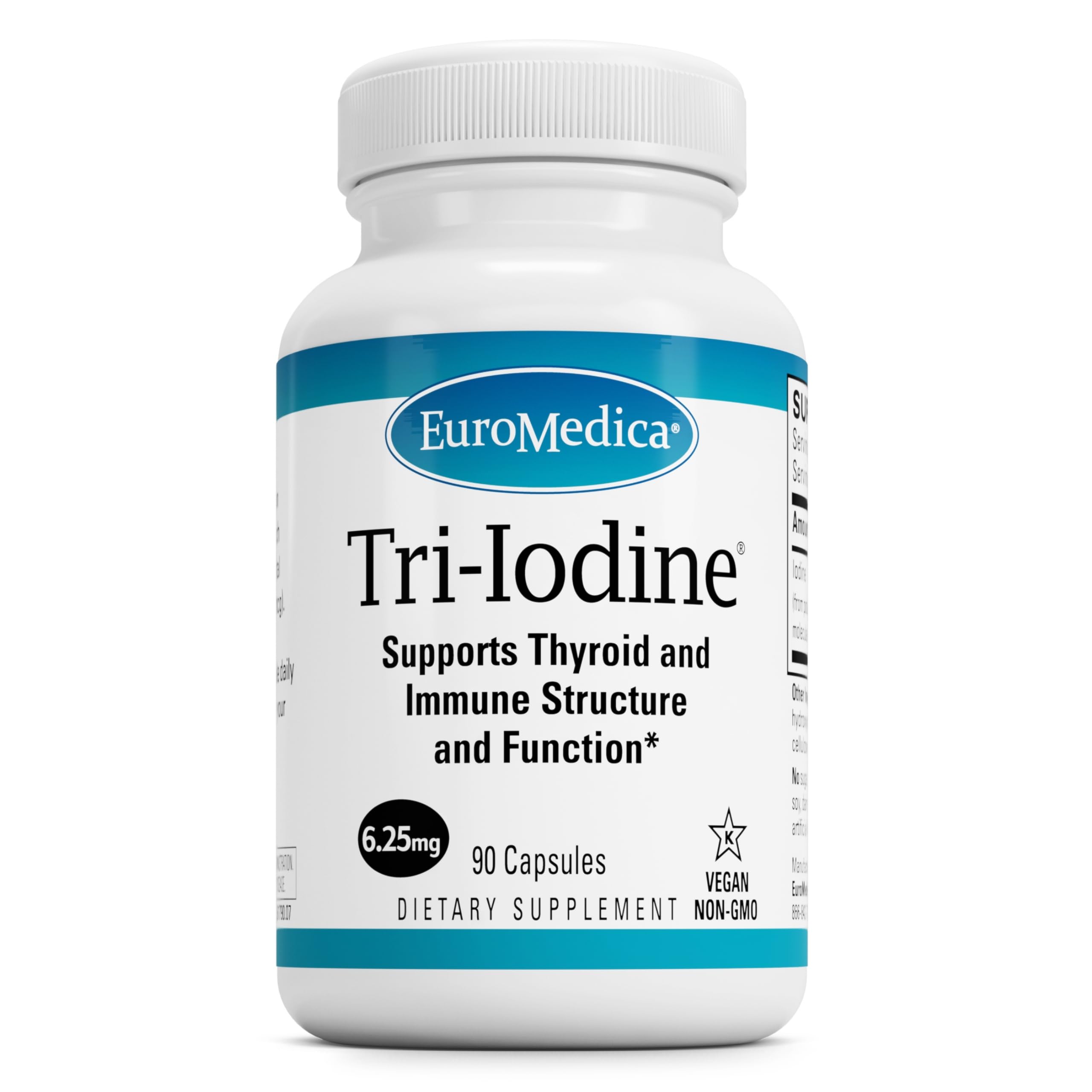 EuroMedica Iodine Wellness Supplement 90 Capsules front view