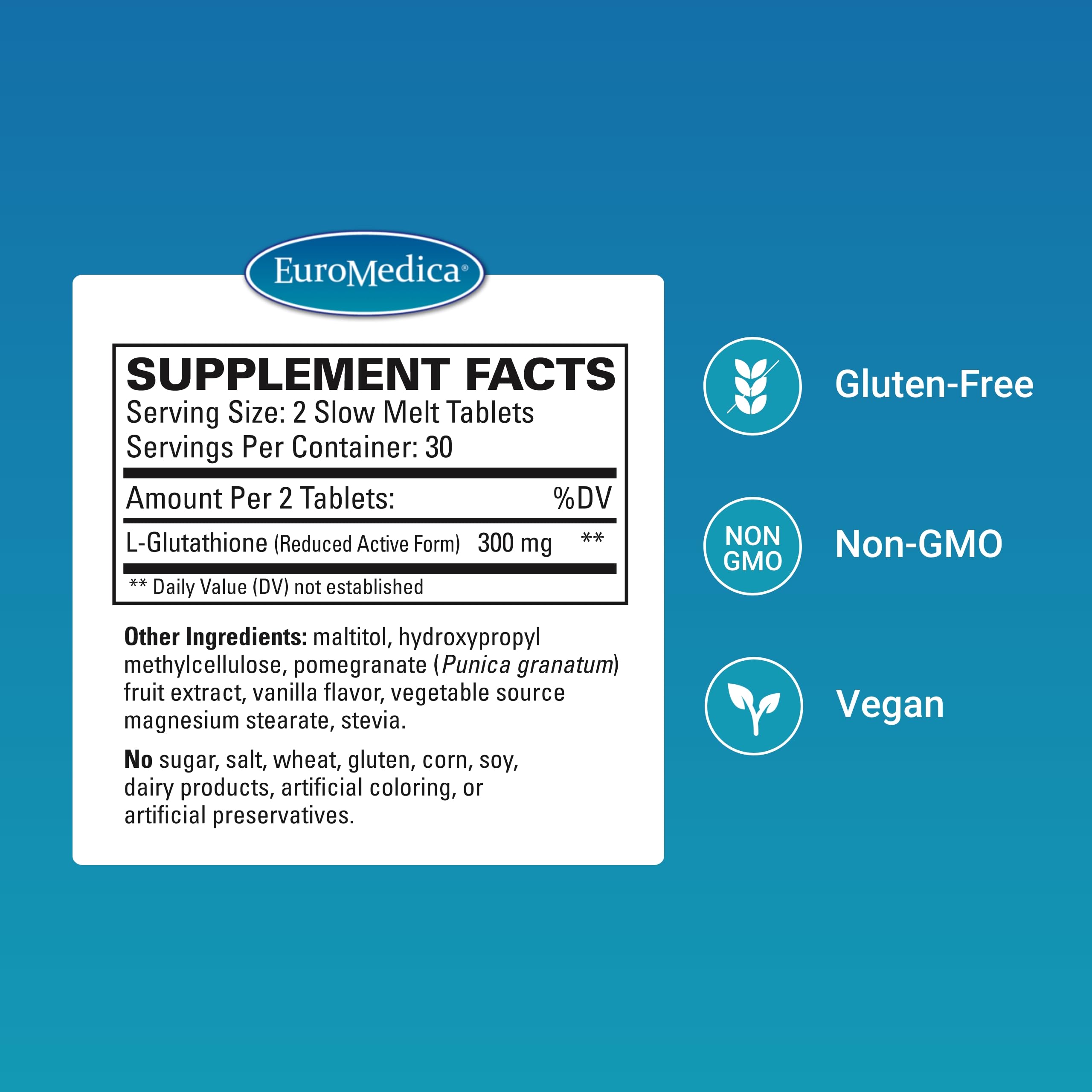 EuroMedica L-Glutathione Antioxidant Supplement packaging