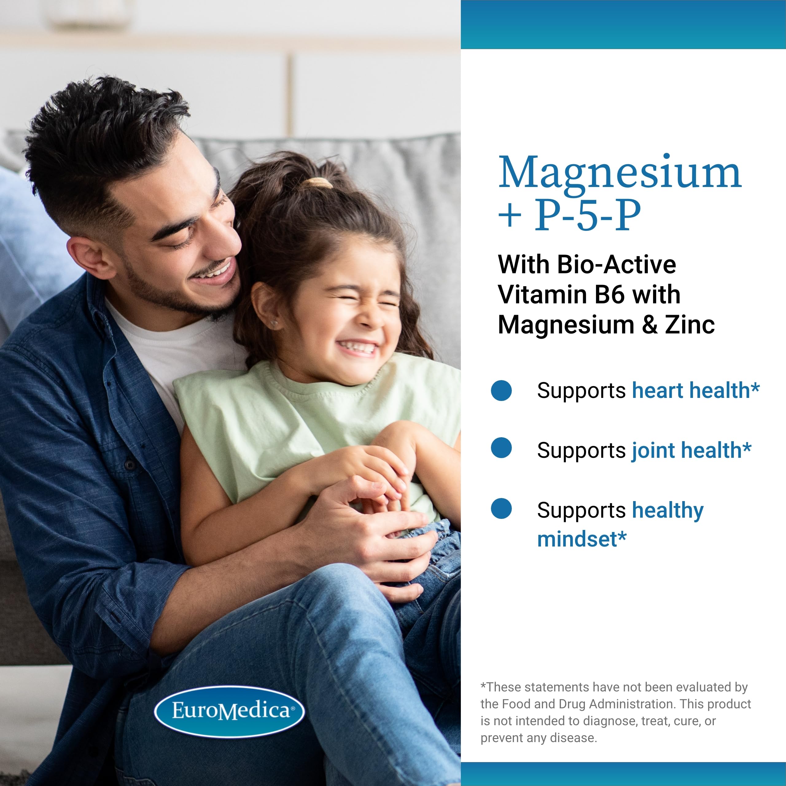 EuroMedica Magnesium Supplement capsules on a wooden surface