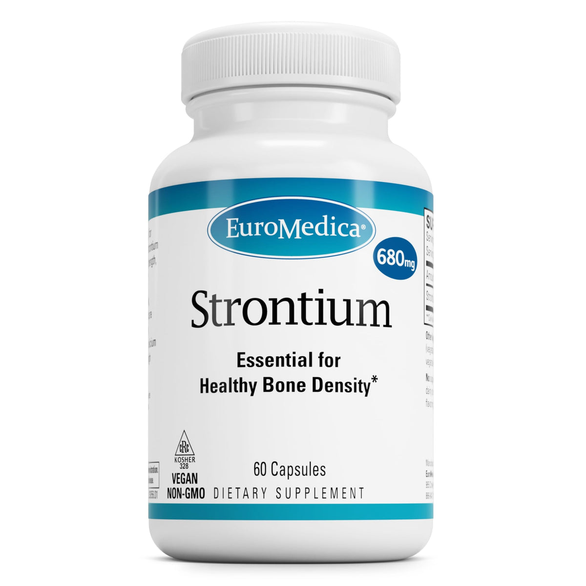 EuroMedica Strontium Citrate Bone Support Supplement 90 Capsules front view