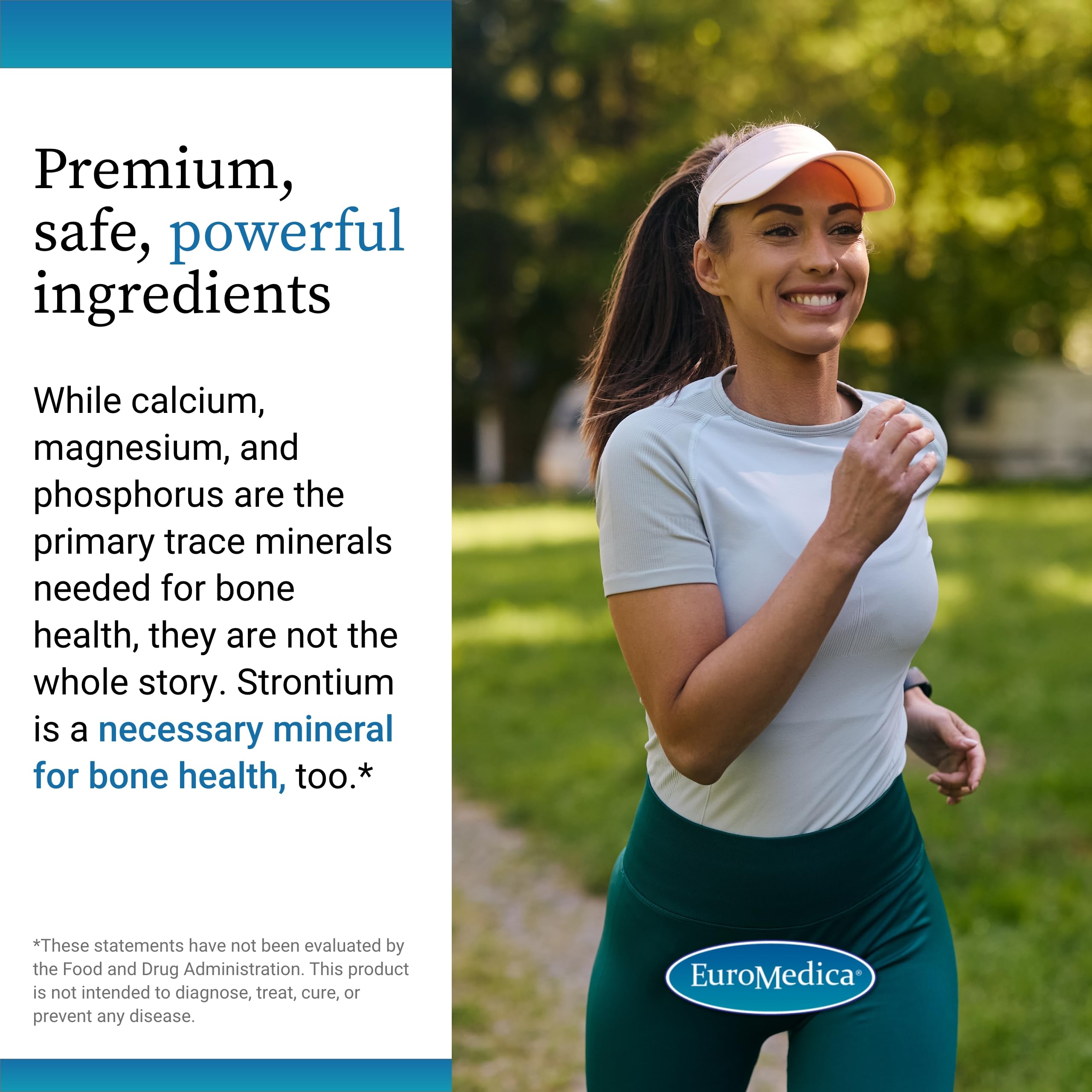 EuroMedica Strontium Citrate Bone Support Supplement capsules close-up