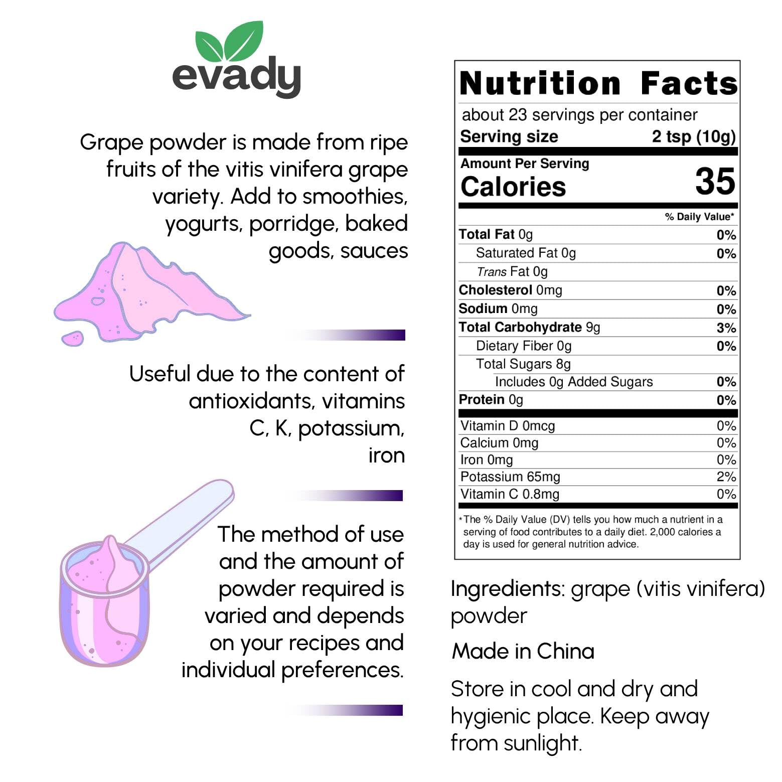 EVADY Grape Seed Extract Powder in a smoothie