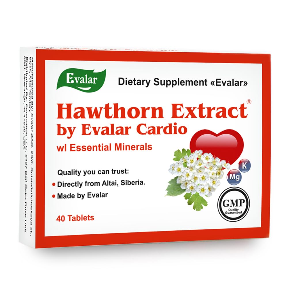 Evalar Cardio Active Hawthorn Supplement 40 Tabs front view