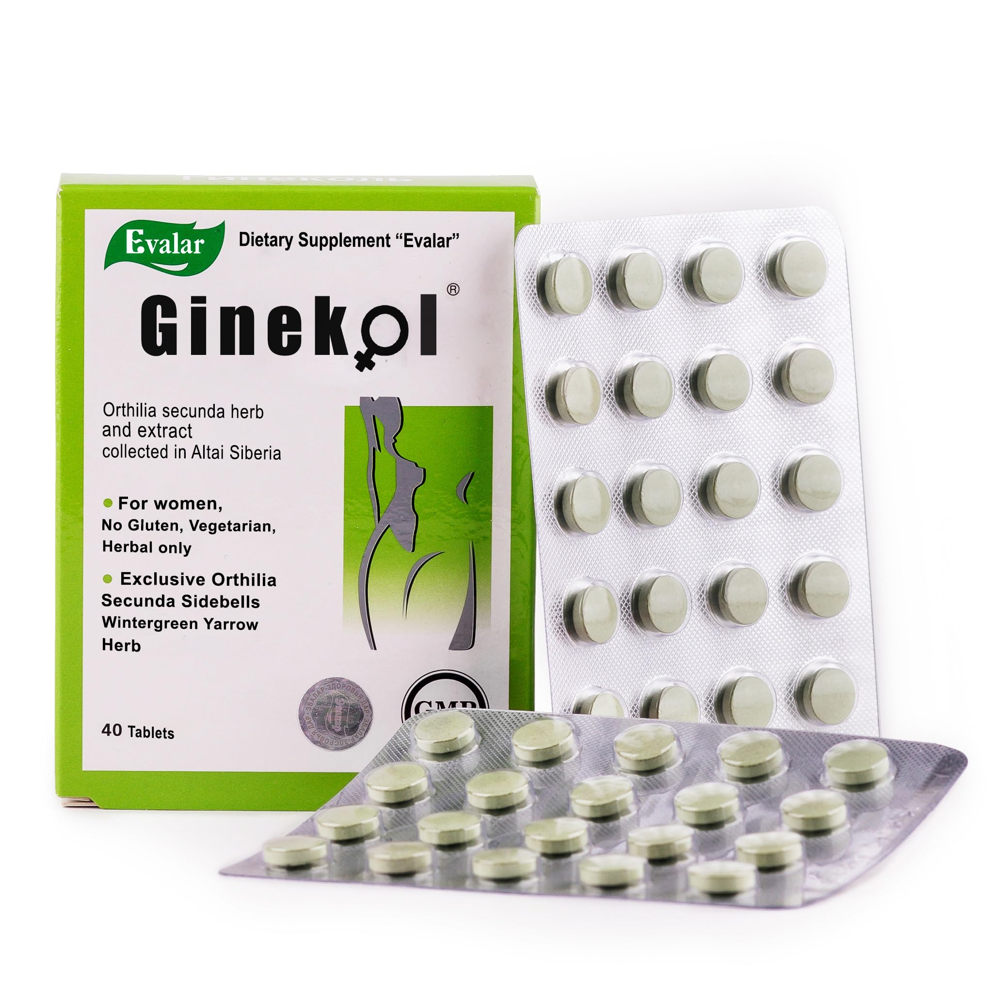 Evalar Gynecol Herbal Supplement side view showing tablet size