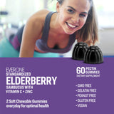 Ever One Elderberry Gummies with Vitamin C and Zinc label