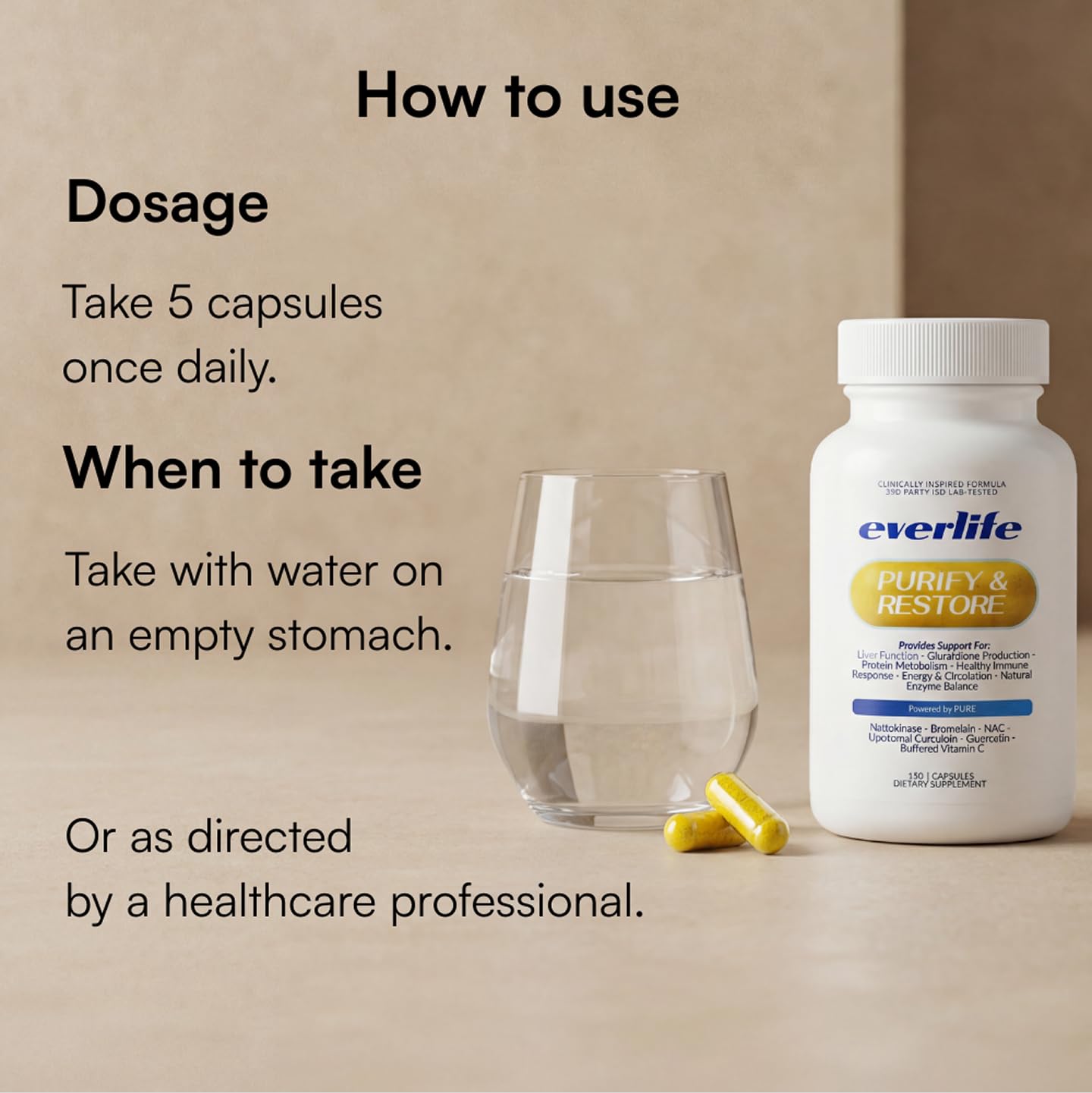 Everlife Curcumin Supplement 180g side view