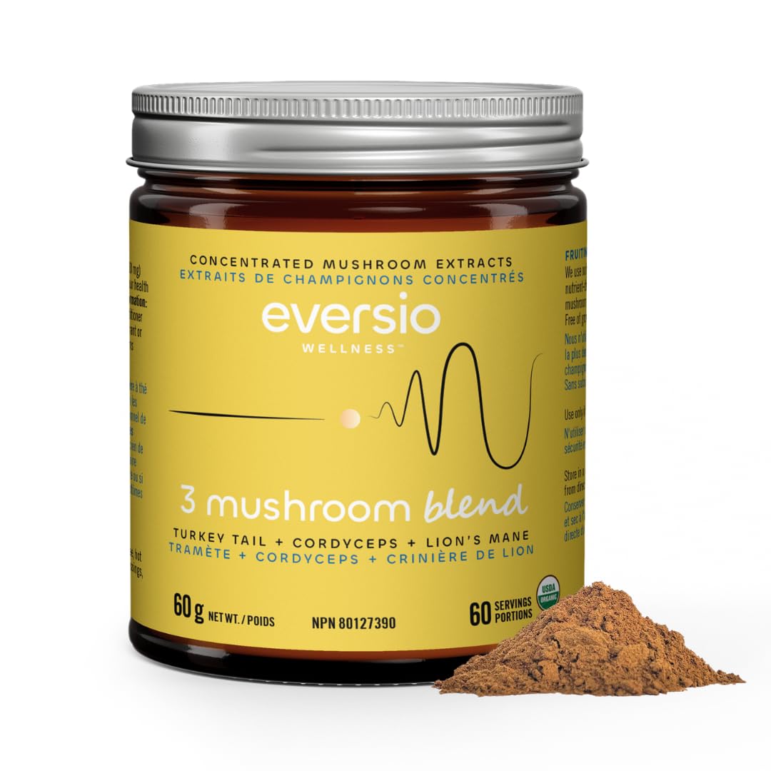 Eversio Wellness Organic 3 Mushroom Blend 230g front view