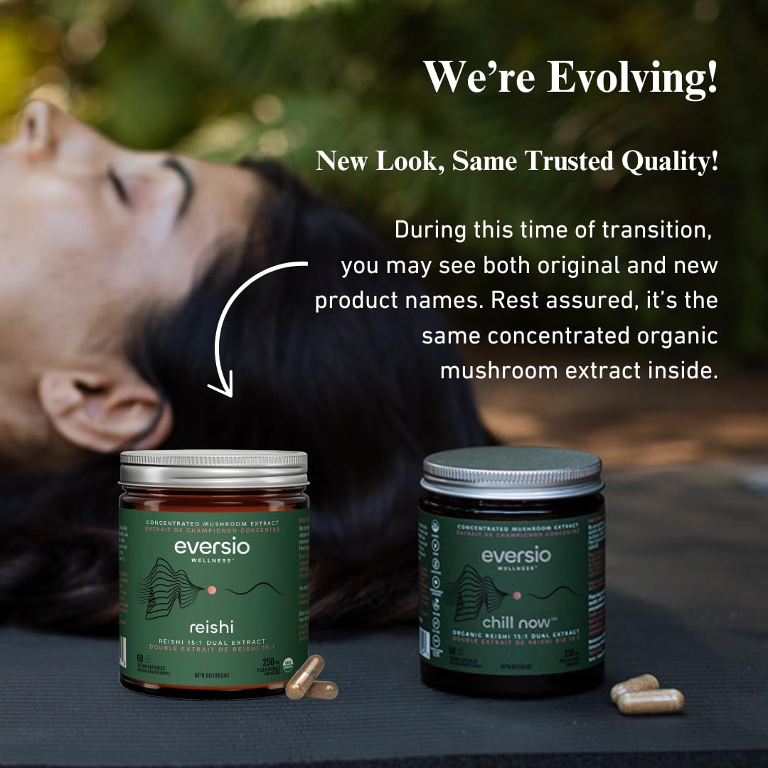 Eversio Wellness Organic Reishi Mushroom Capsules close-up of capsules