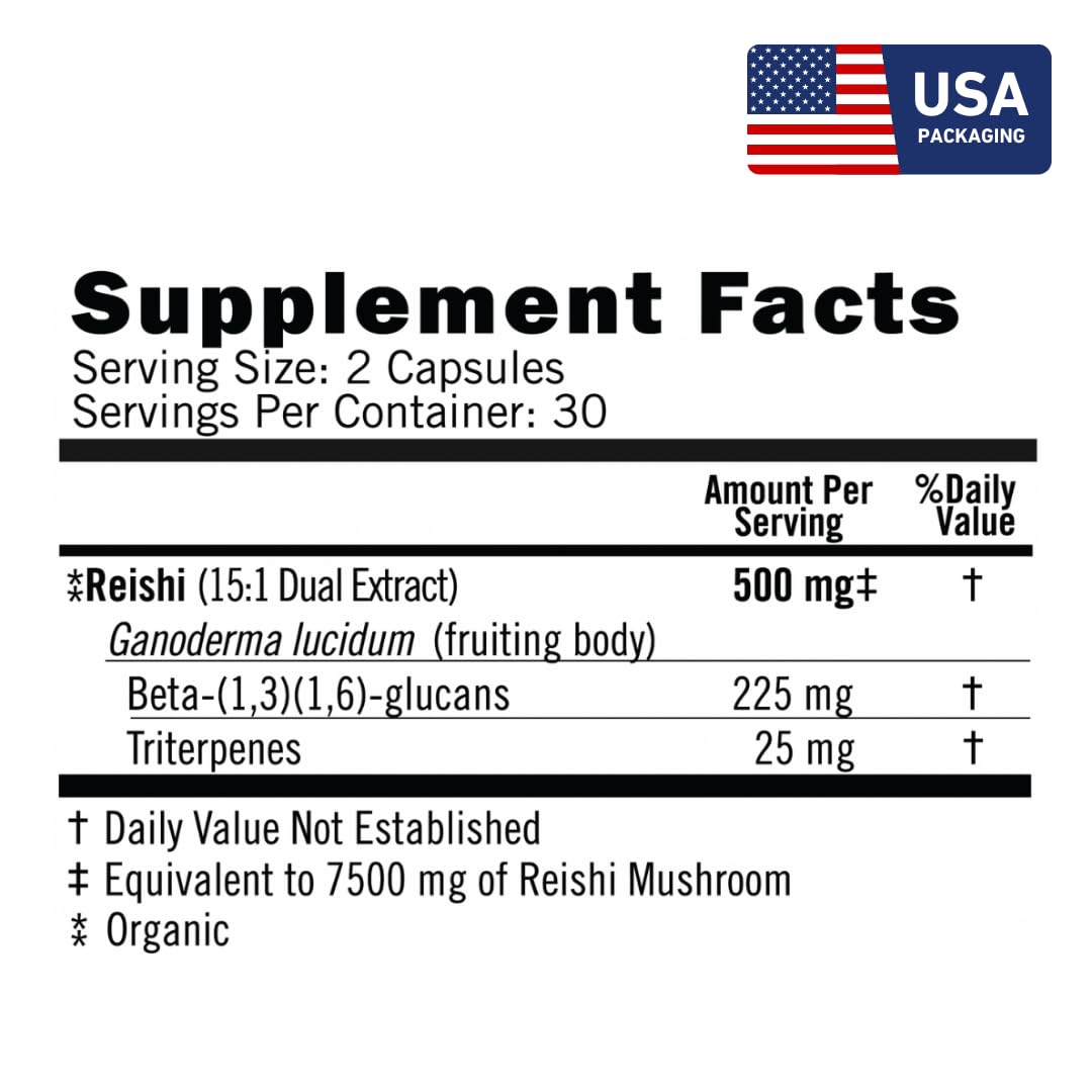 Eversio Wellness Organic Reishi Mushroom Capsules side view