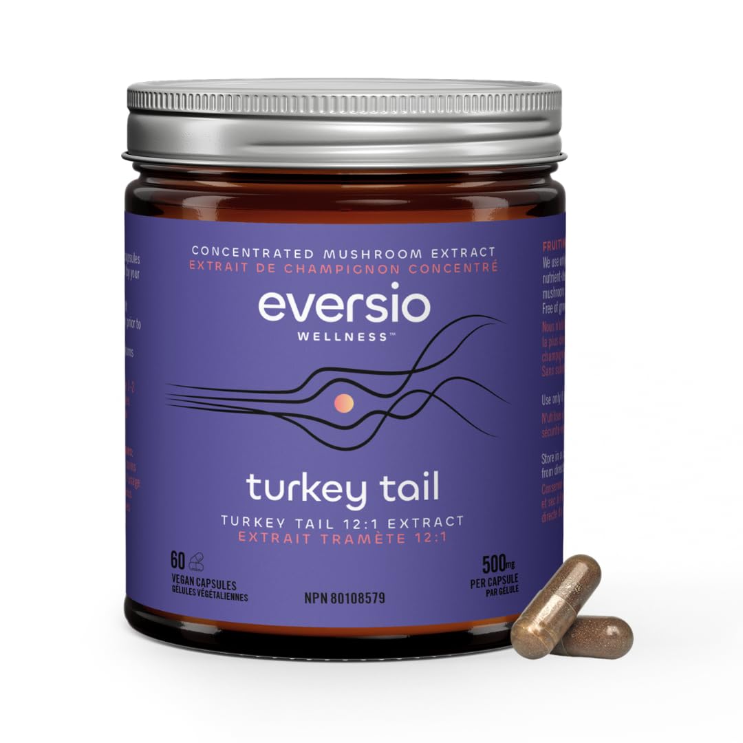 Eversio Wellness Organic Turkey Tail Capsules 1000mg front view