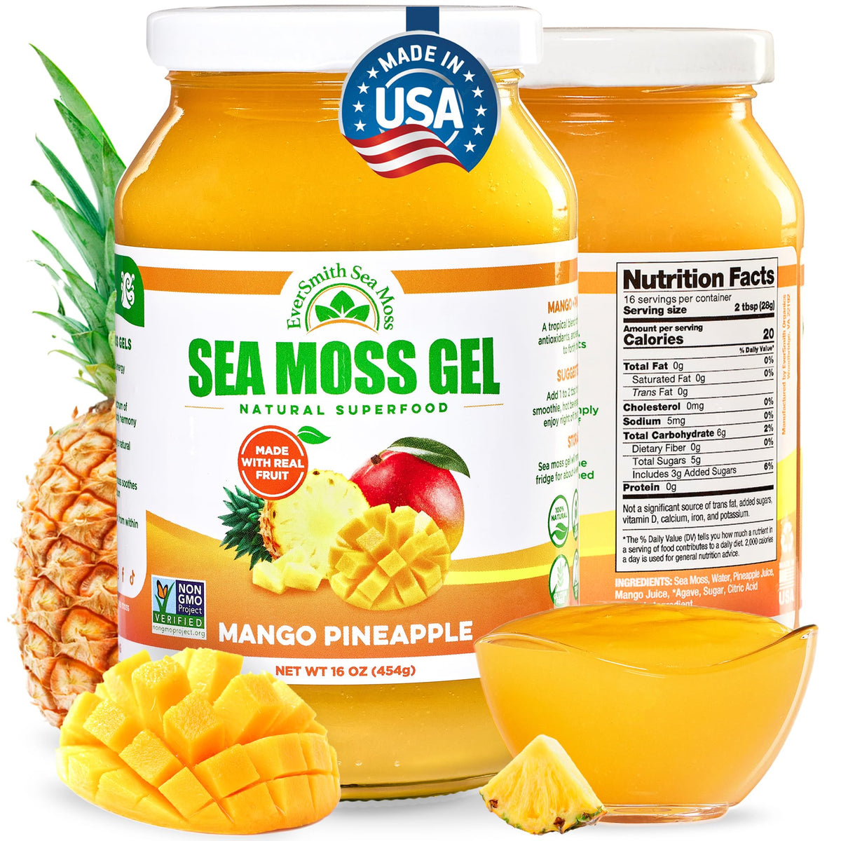 EverSmith Organics Sea Moss Gel 454g front view