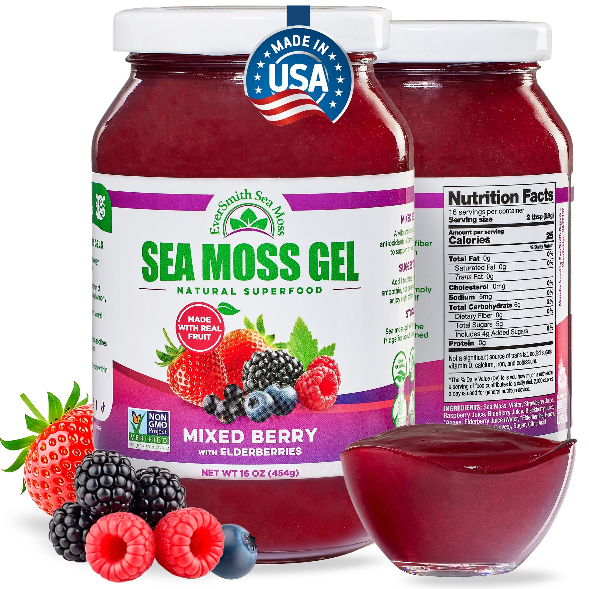 EverSmith Organics Sea Moss Gel 454g front view