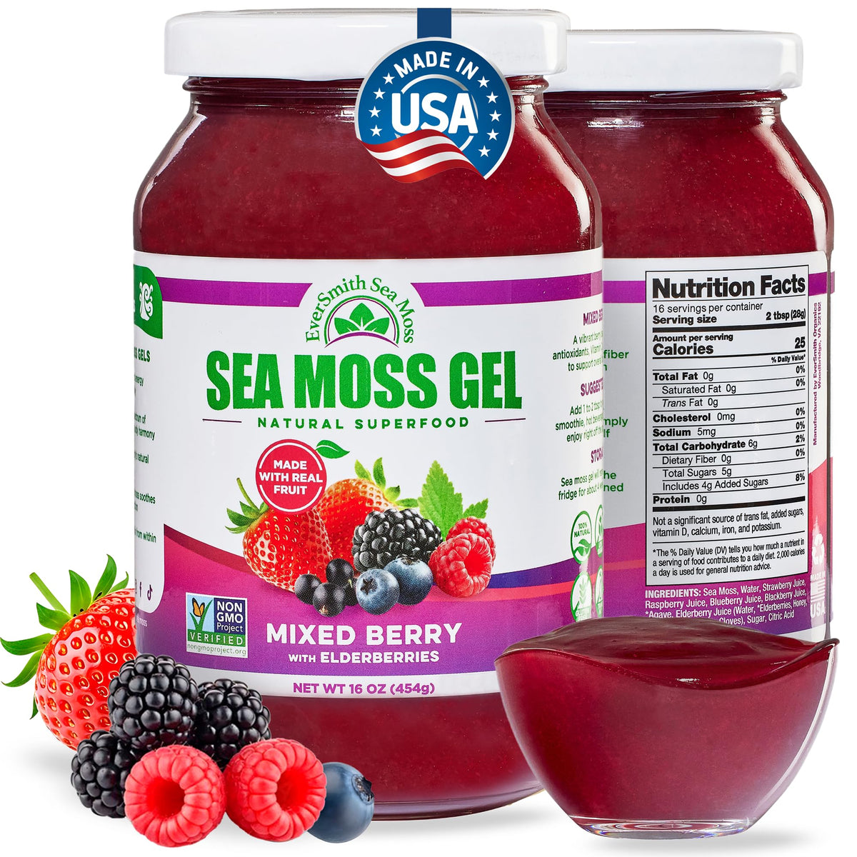 EverSmith Organics Sea Moss Gel 454g front view