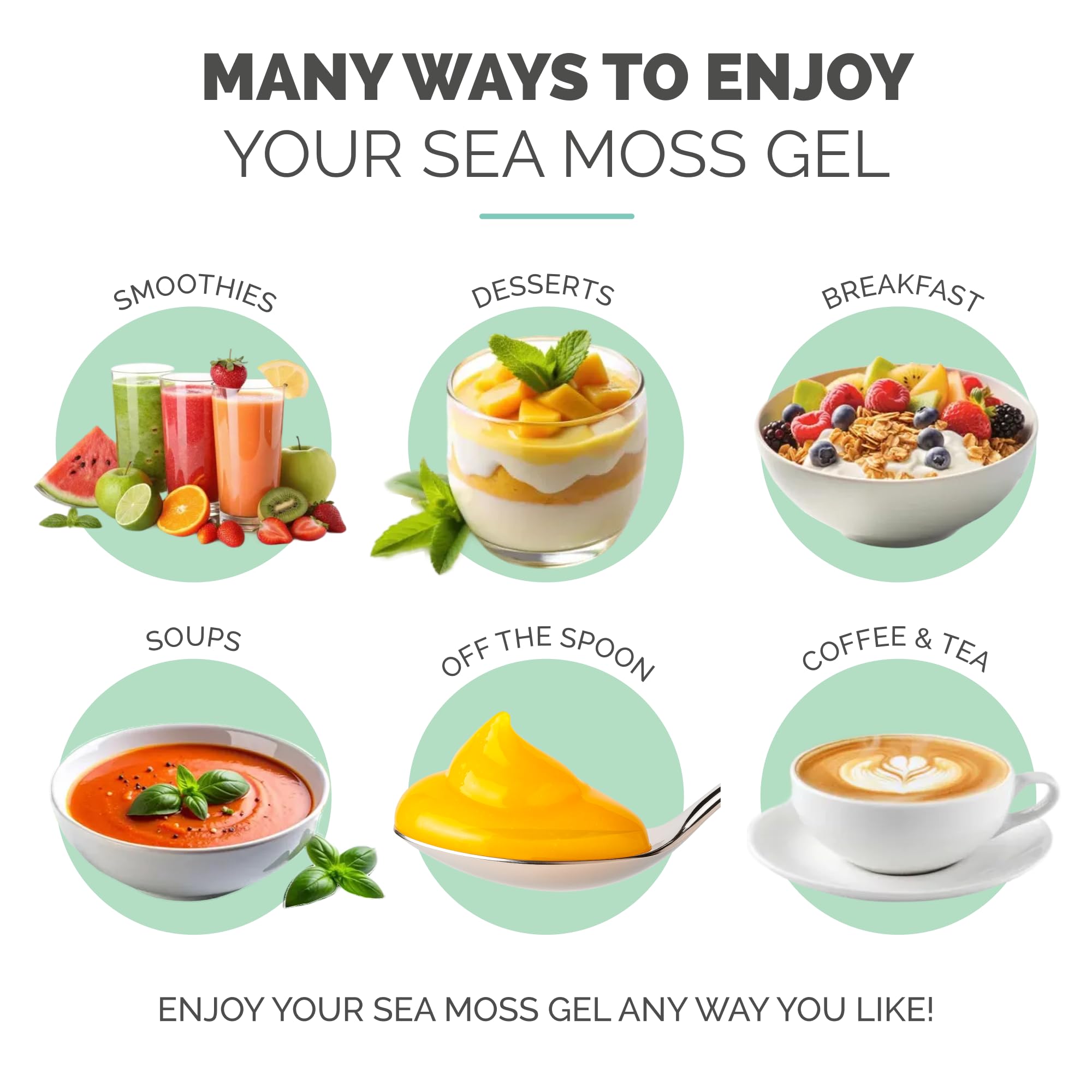 EverSmith Organics Sea Moss Gel 454g on a spoon