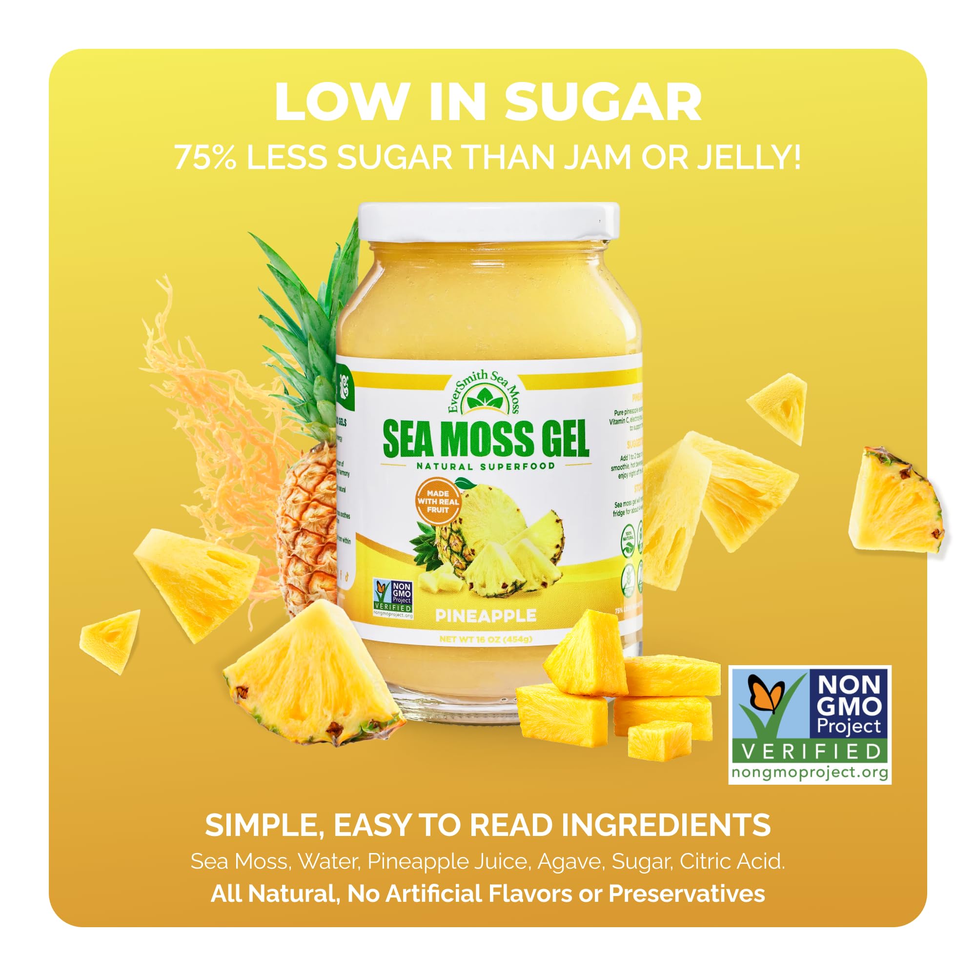 EverSmith Organics Sea Moss Gel 454g with spoon