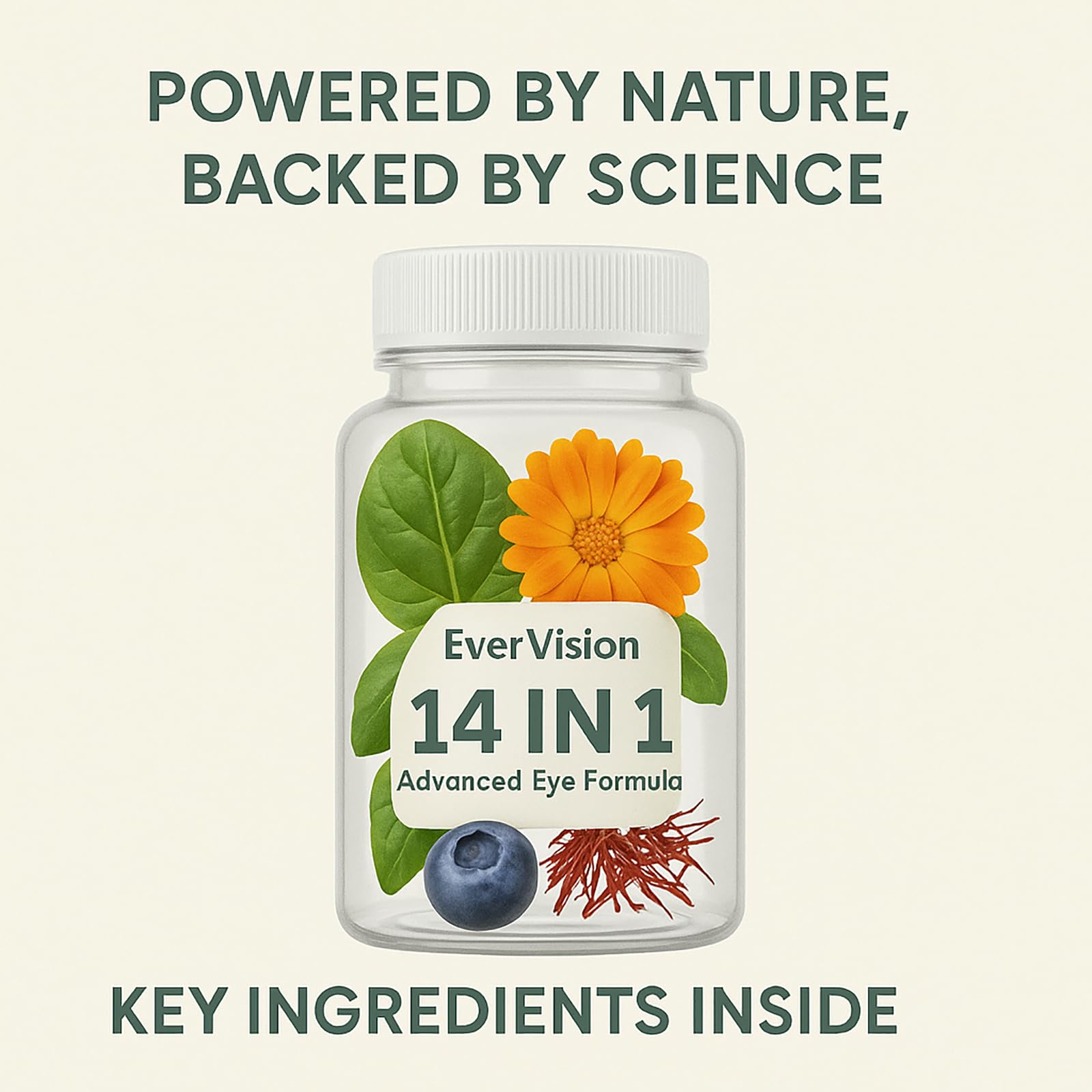 EVERVISION 14 in 1 Eye Supplement ingredients list on packaging