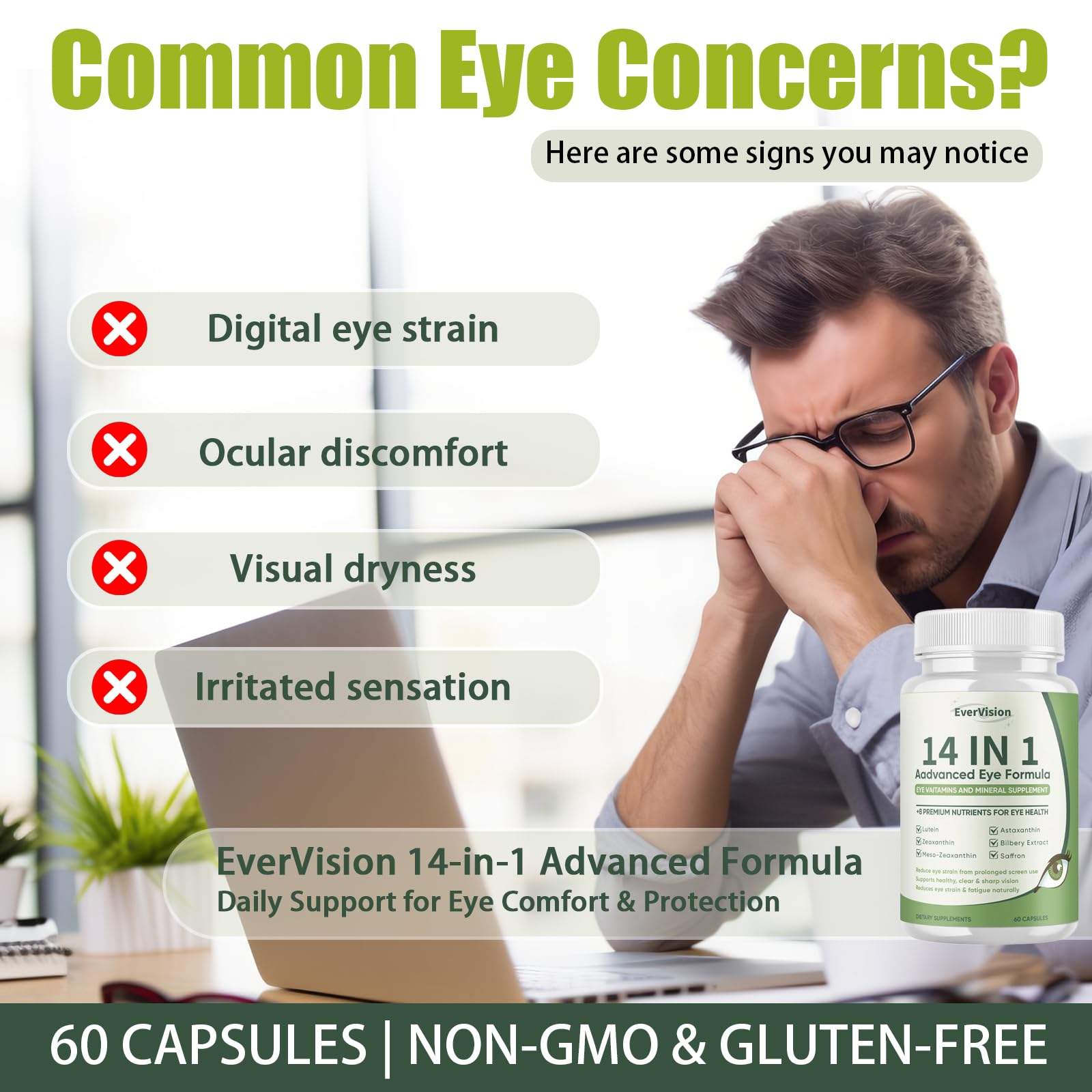 EVERVISION Eye Supplement capsules in bottle