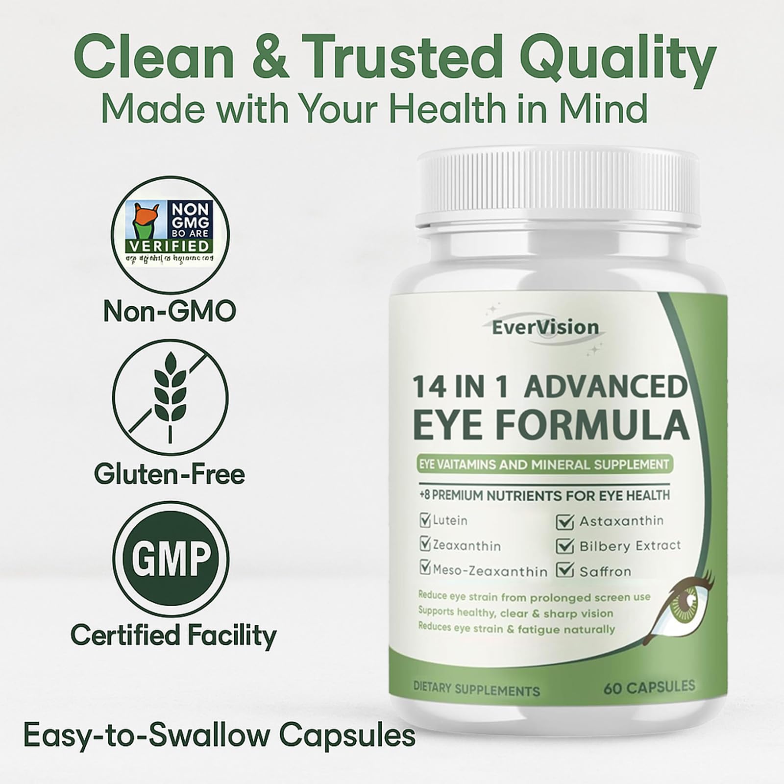 EVERVISION Lutein 14-in-1 Eye Nutrition Supplement ingredients list