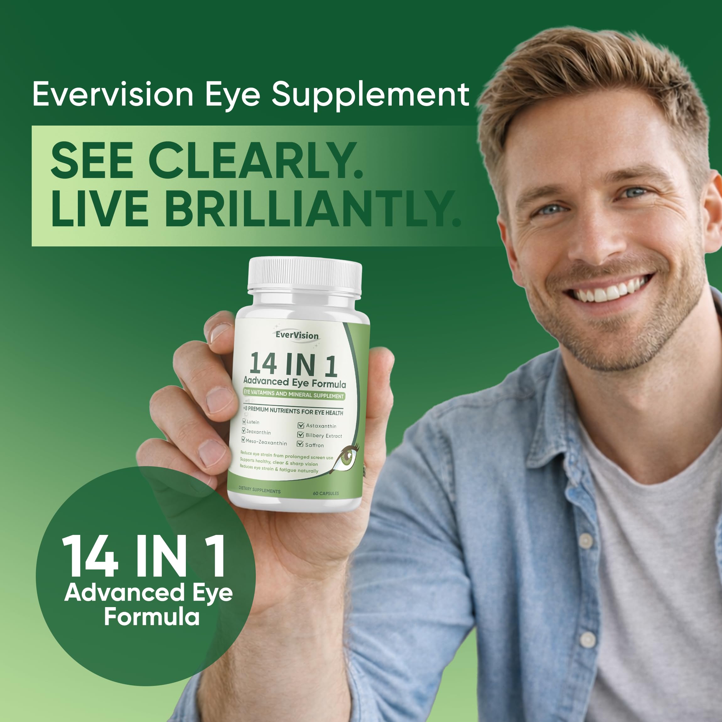 EVERVISION Lutein 14-in-1 Eye Support Supplement ingredients list