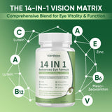 EVERVISION Lutein 14-in-1 Eye Support Supplement with a measuring spoon
