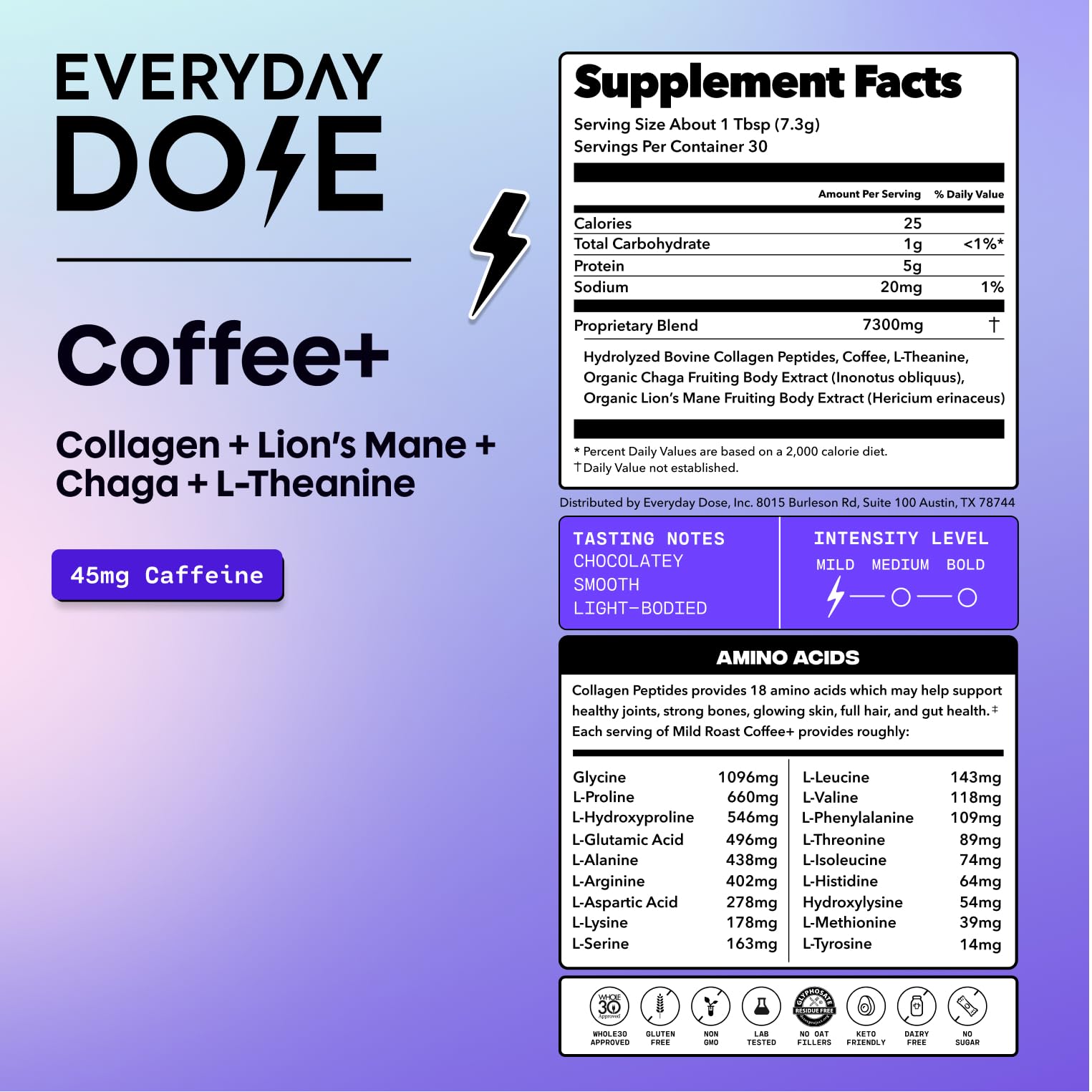 Everyday Dose Mushroom Coffee Blend packaging
