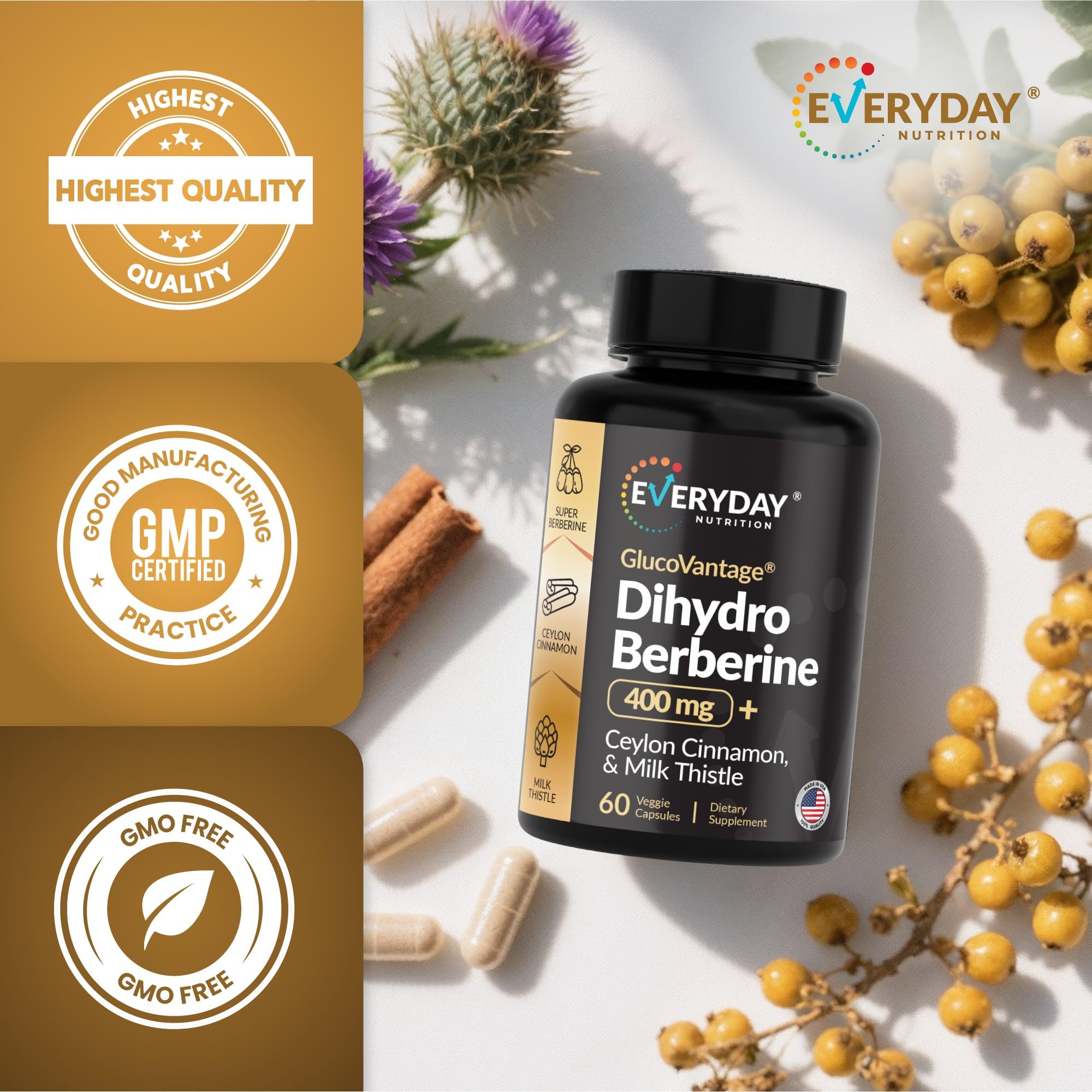 EVERYDAY NUTRITION Cinnamon Supplement with Ceylon cinnamon