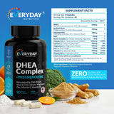 EVERYDAY NUTRITION DHEA Complex side view with nutritional information
