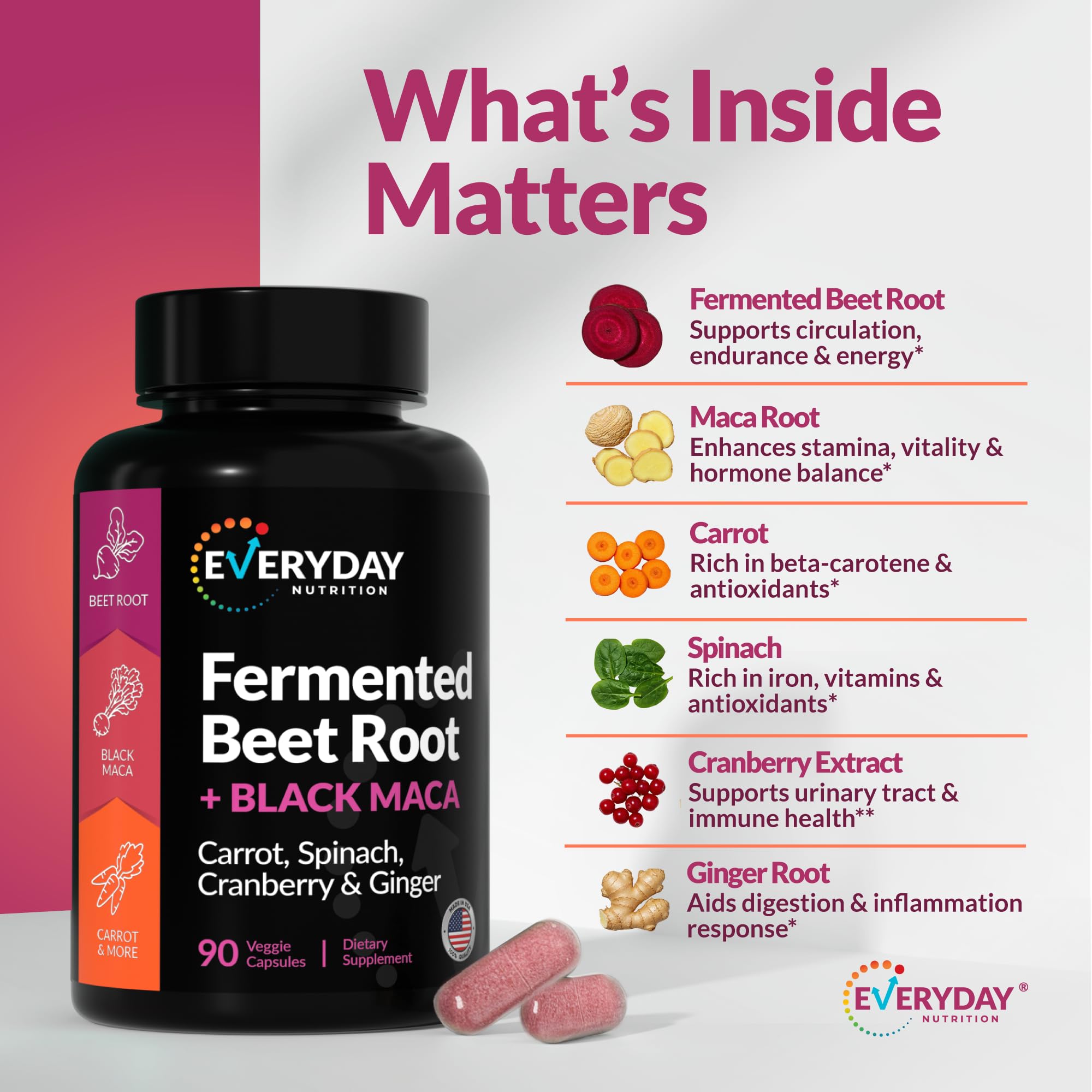 EVERYDAY NUTRITION Organic Superfood Blend side view of bottle