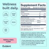 EVIDENT WELLNESS a balanced routine support Powder lifestyle scene with fitness gear