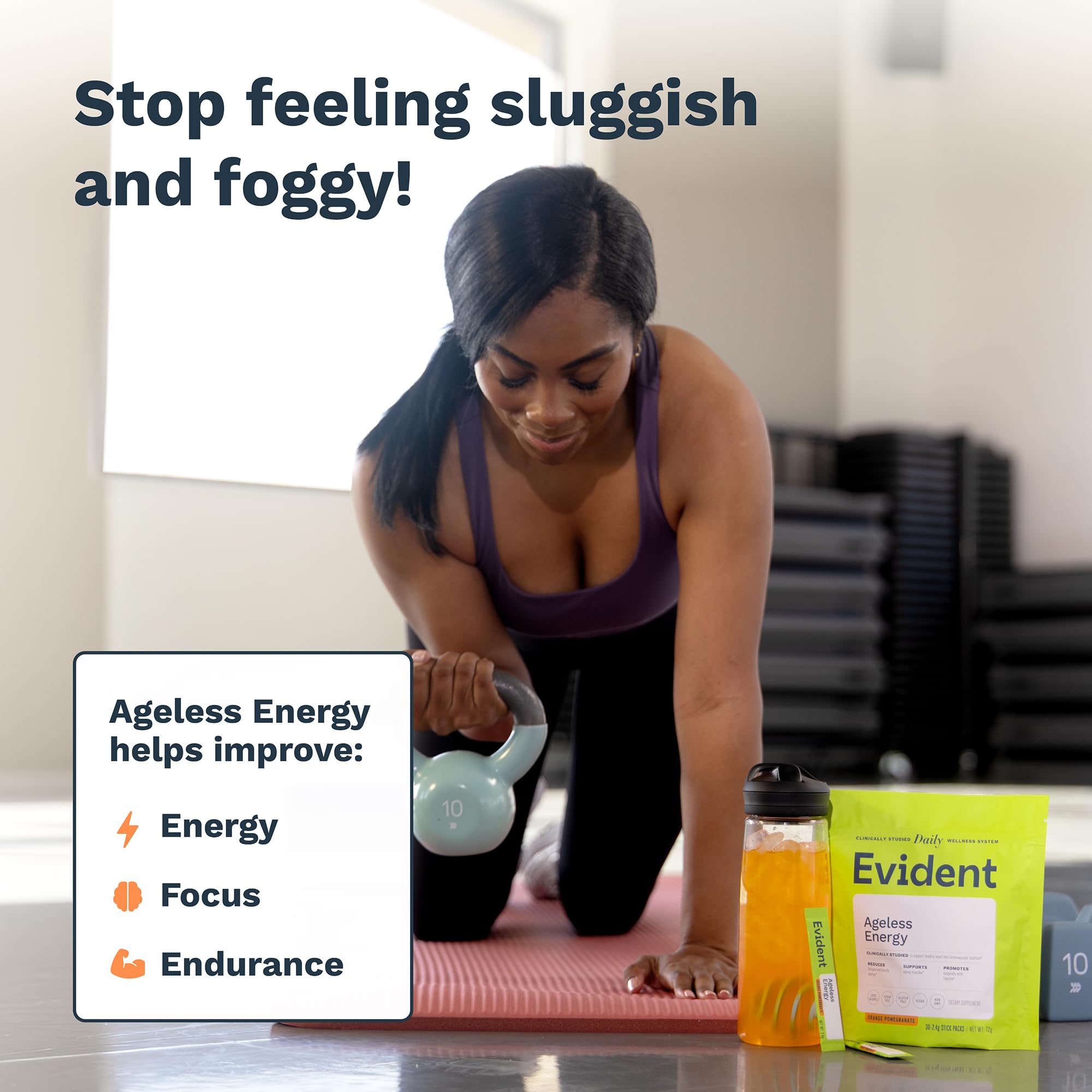 EVIDENT WELLNESS Ageless Energy CoQ10 Supplement packaging