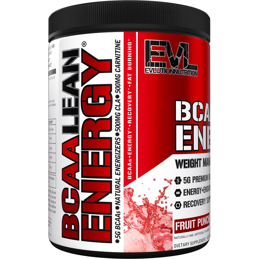 Evlution BCAA Lean Energy Powder 408g scoop with powder