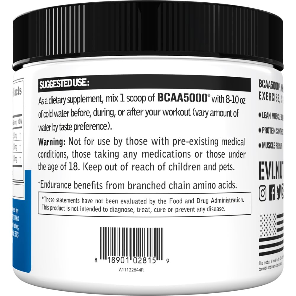 Evlution BCAA5000 Amino Acid Powder scoop with powder