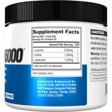 Evlution BCAA5000 Amino Acid Powder side view with label