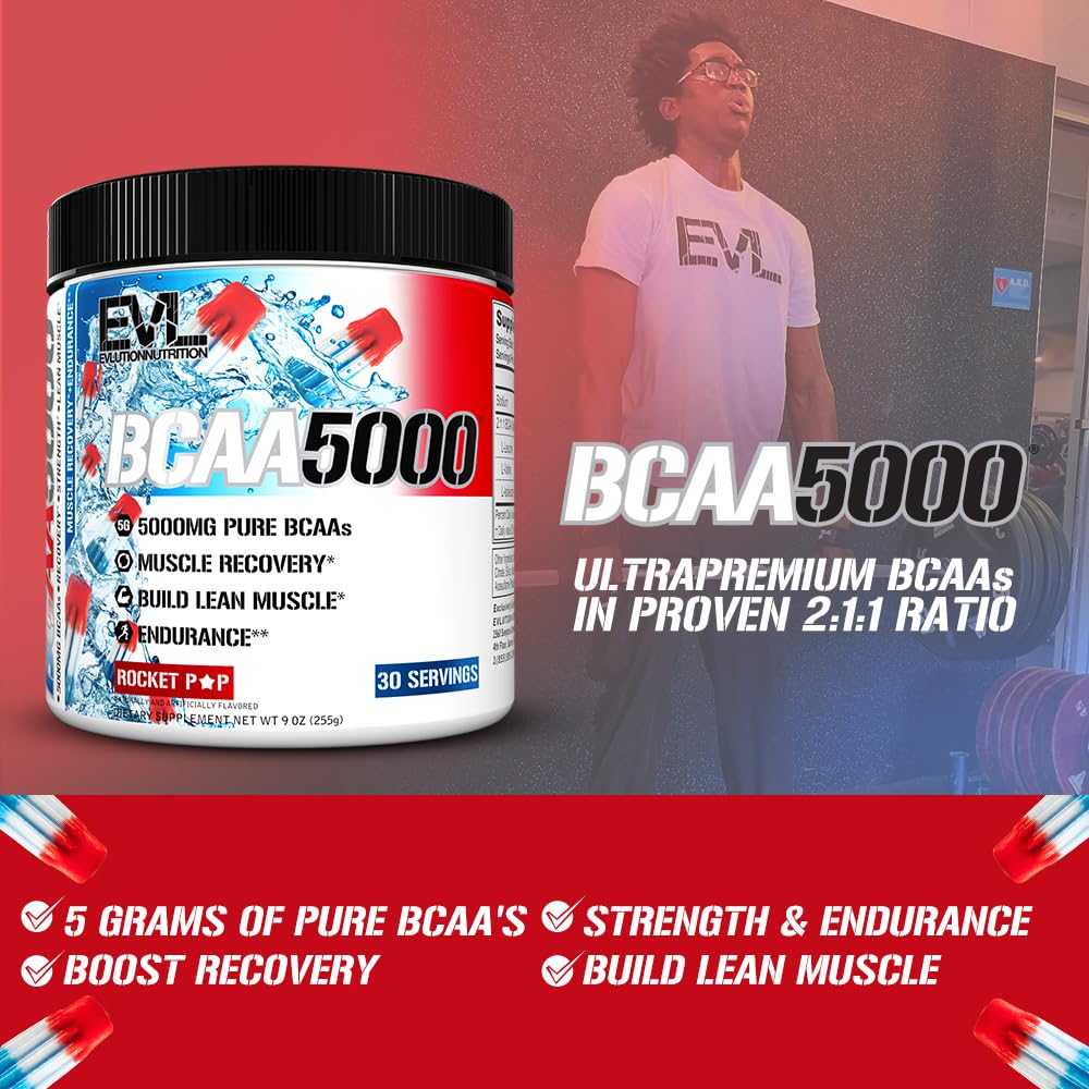 Evlution BCAA5000 Amino Acids Powder 255g scoop