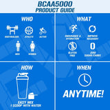 Evlution BCAA5000 Amino Acids Powder 360g nutritional information