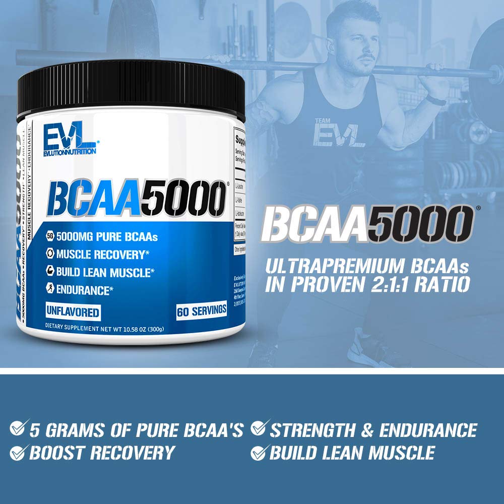 Evlution BCAA5000 Amino Acids Powder 360g scoop