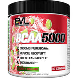 Evlution BCAA5000 Amino Acids Powder back view with nutritional information