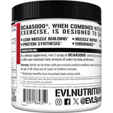 Evlution BCAA5000 Amino Acids Powder mixed in a glass of water