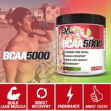 Evlution BCAA5000 Amino Acids Powder with workout gear