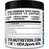 Evlution BCAA5000 displayed on a fitness background