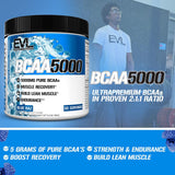 Evlution BCAA5000 with a measuring scoop