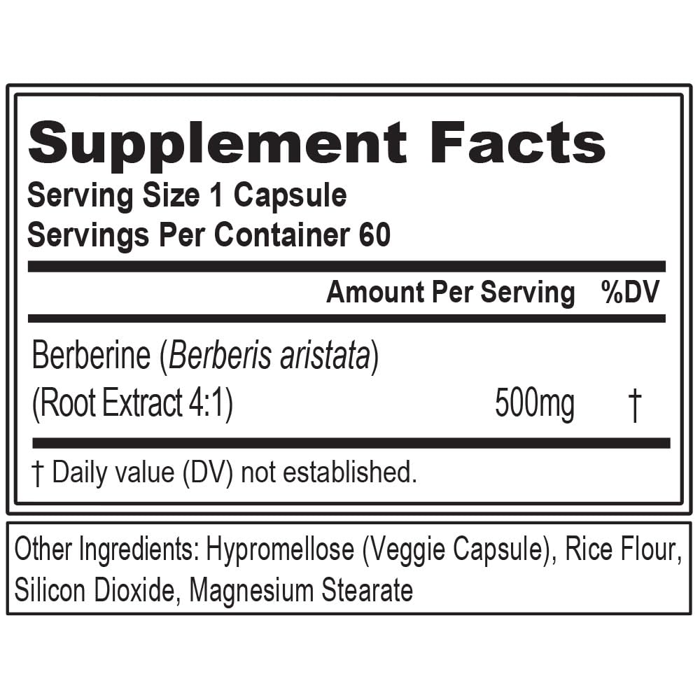 Evlution Berberine Supplement 500mg vegan capsules side view