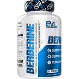 Evlution Berberine Supplement 500mg vegan capsules with ingredients list
