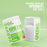 Evlution Chlorella Energy Powder Drink Mix serving suggestion with smoothie