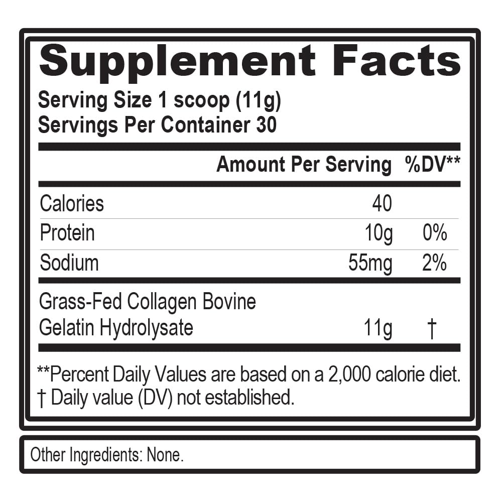 Evlution Collagen Peptides Powder side view with scoop