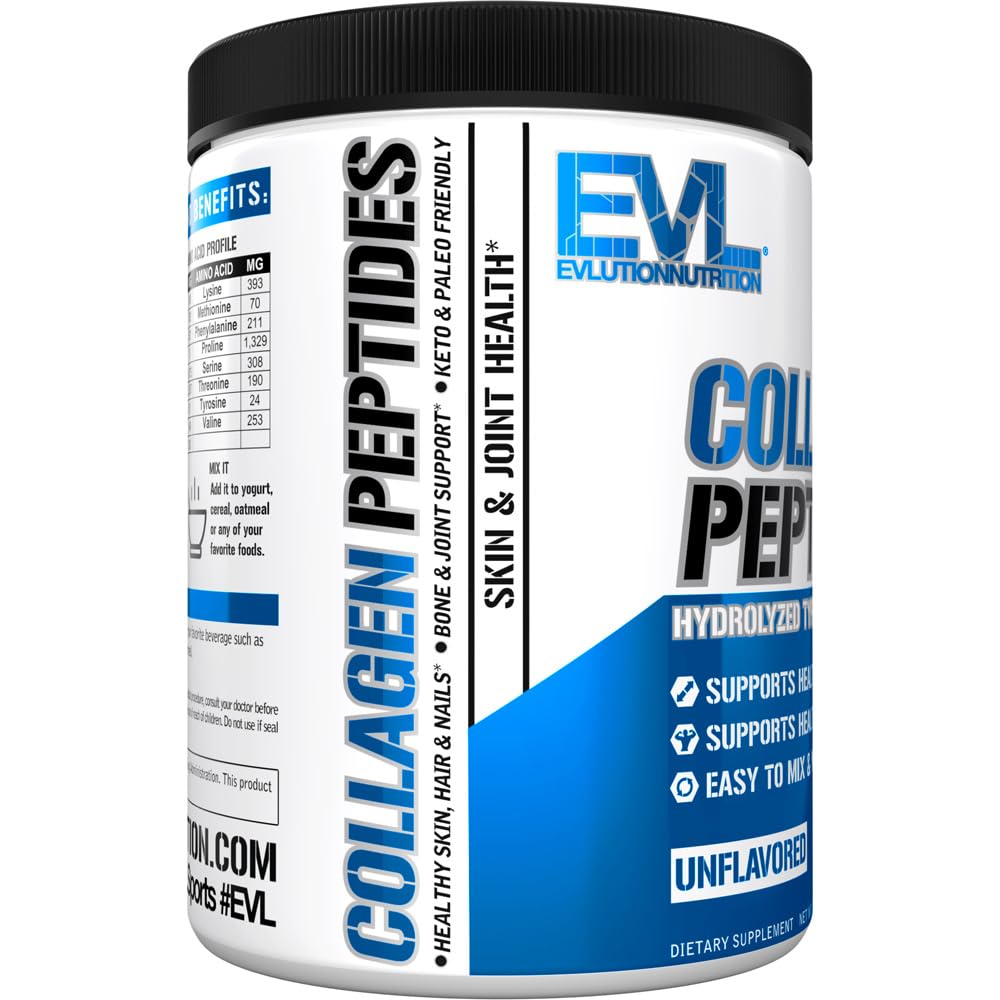 Evlution Collagen Peptides Powder with ingredients list