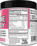 Evlution Creatine Energy Powder 255g side view with nutritional information