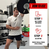 Evlution Creatine Energy Powder 282g in a glass of water